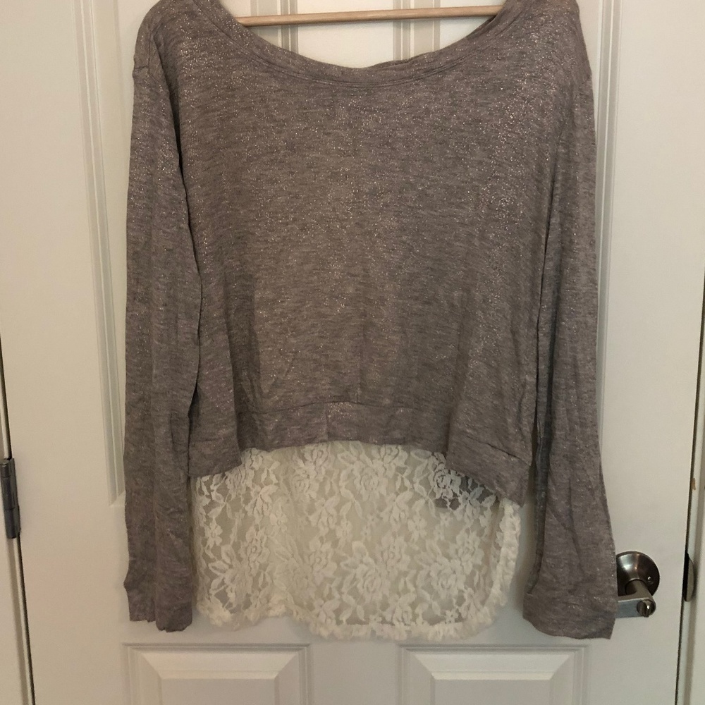 American Rag Open Back Lace Top, Size M
